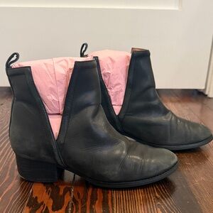 Jeffrey Campbell Oriley Black Leather Ankle Booties